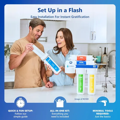 Miniatura 5 de Sistema de filtro de agua de ósmosis inversa Express Water, reducción de cloro, Certificado NSF