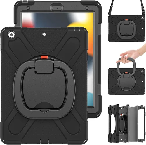 Miniatura 32 de Funda para iPad Air de 3ª generación – Funda resistente para niños con soporte giratorio, soporte para lápices y correa de transporte para iPad