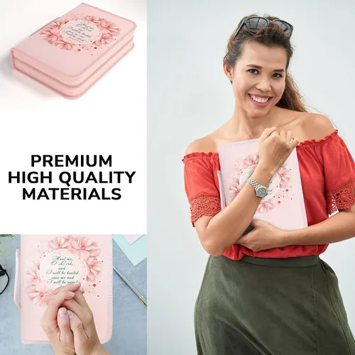 Miniatura 61 de DEHITE Funda para la Biblia para mujer, bolsas de transporte de la Biblia, tamaños medianos y grandes, ranuras para bolígrafos, tela de primera