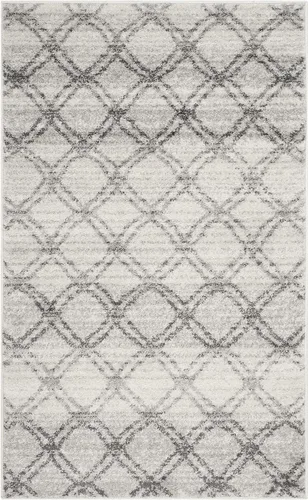 Miniatura 6 de SAFAVIEH Adirondack Collection - Alfombra decorativa, 2 pies 6 pulgadas x 4 pies, color plateado y carbón, diseño moderno de enrejado, no desprende