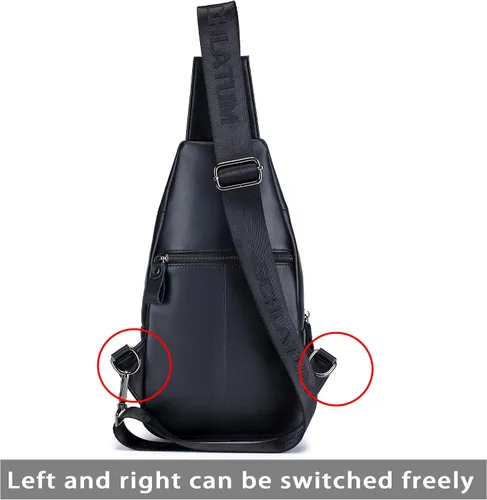 Miniatura 29 de LUKZIJAES Bolso bandolera de cuero genuino para hombre