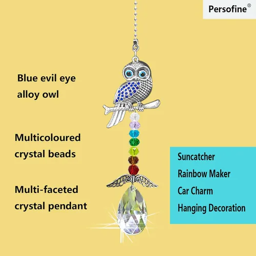 Miniatura 2 de Atrapasoles colgante de cristal para ventana y decoración del hogar, protección contra el mal de ojo azul y dije de buena suerte para automóvil