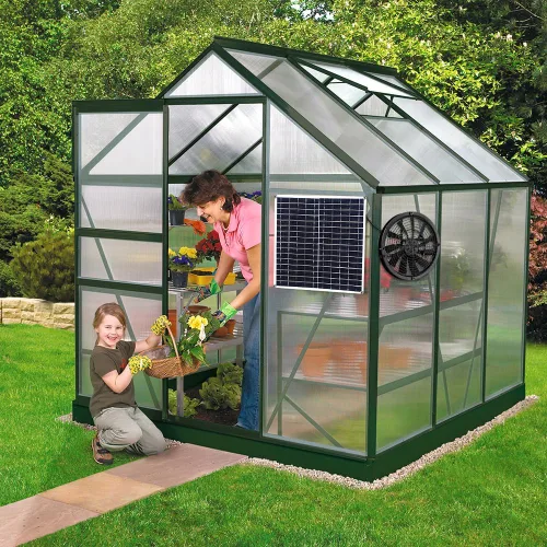 Miniatura 5 de Ventilador solar, 20 W, resistente a la intemperie, ventilador solar con ventilador de CC para gallineros pequeños, invernaderos, cobertizos, casas