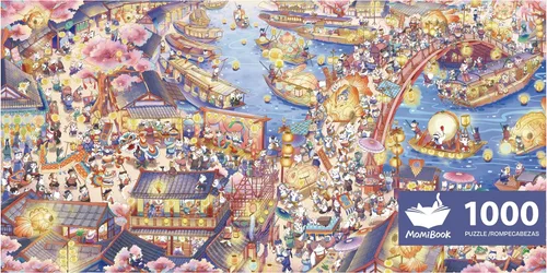 Miniatura 10 de Rompecabezas MOMIBOOK para Adultos 1000 Piezas Rompecabezas de Panda de Chengdu Guía, Imagen de Pintura Difícil Desafiante Duro Imposible