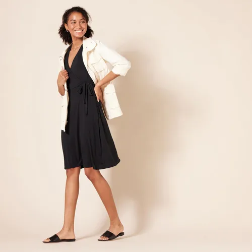 Miniatura 5 de Tienda Essentials - Vestido de manga corta para mujer, estilo cruzado falso