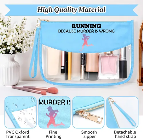 Miniatura 3 de Sazuwu Regalos de triatlón para mujeres, bolsa de maquillaje de regalo para amantes del triatlón, RUNNING(bu), Minimalista