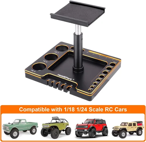 Miniatura 5 de Hobbypark 1/18 1/24 RC Crawler Soporte de trabajo de rotación de 360 grados Elevador o inferior Estación de trabajo de reparación de automóviles RC