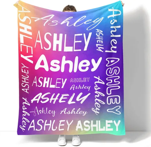 Manta de bebé personalizada con nombre, manta con nombre personalizado para niños, adultos, mujeres, hombres, niñas, niños, manta de franela Color: