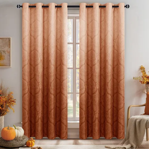Miniatura 49 de DWCN - Cortinas blackout para dormitorio, diseño de damasco con aislamiento térmico y ojales, para sala de estar, juego de 2 paneles de cortina Gris