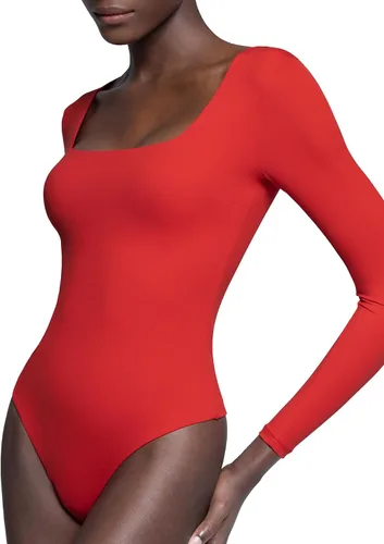 Miniatura 42 de PUMIEY Body sexy de manga larga con cuello cuadrado para mujer, colección Smoke Cloud