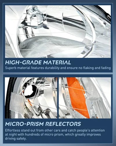 Miniatura 7 de Nilight - Conjunto de faros delanteros compatibles con Honda Civic 1999 2000, lámparas de repuesto con carcasa cromada, reflector ámbar, lente