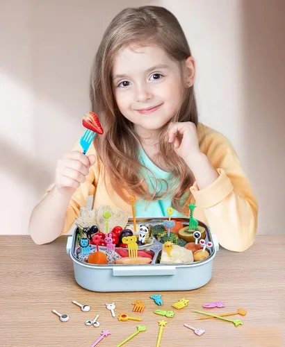 Miniatura 2 de 150 piezas de púas de comida animal para niños, Vicuna R divertidas púas de comida para niños para accesorios de caja bento, palillos de dientes