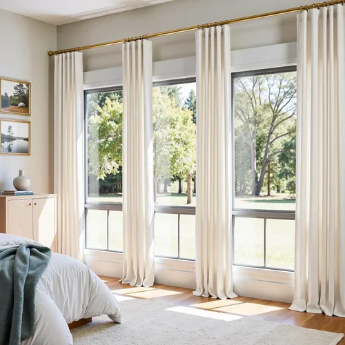 Miniatura 7 de JINCHAN Cortinas de lino de 108 pulgadas de largo, juego de 2 paneles, cortinas de ventana para sala de estar y dormitorio, cortinas