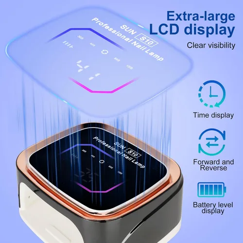 Miniatura 4 de LIMEGIRL Lámpara de uñas negra inalámbrica para Gel X, lámpara LED profesional de secado de uñas UV para esmalte de uñas de gel, secador de uñas