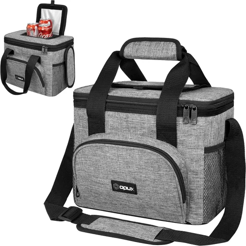 Miniatura 20 de OPUX Bolsa térmica suave, térmica y plegable con aislamiento térmico para hombres, trabajo, campamento, playa, viajes, portátil, suave, a prueba