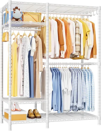 Miniatura 12 de Perchero Ulif F7, perchero de ropa resistente, percheros para colgar ropa, 6 niveles, estante de almacenamiento portátil independiente para armario