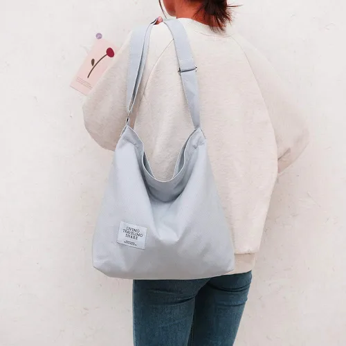 Miniatura 174 de Covelin - Bolsa de hombro informal de lona para mujer, estilo bohemio y retro, bolsa de mano, bolso cruzado, tamaño grande