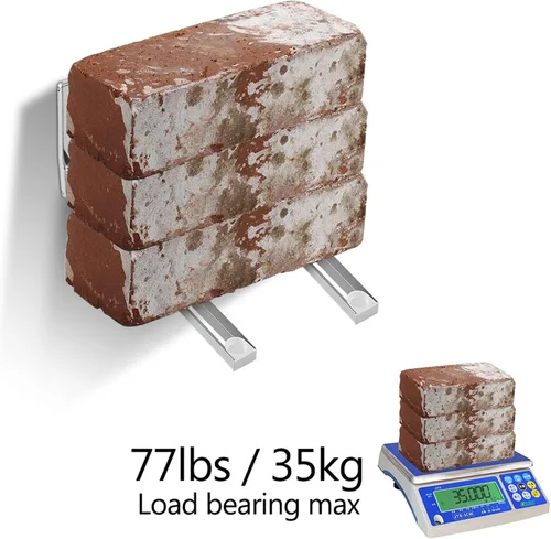 Miniatura 2 de Soporte de pared para estante, soporte universal de acero inoxidable para microondas, estante plegable ajustable y resistente, para accesorios