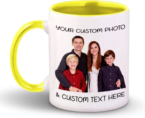 Miniatura 16 de Taza de café en forma de corazón personalizada foto foto y texto taza de té cerámica 11 oz Mango de corazón