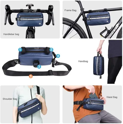 Miniatura 6 de Rhinowalk Bolso de manillar de bicicleta multifunción Bolsa frontal Bolsa de marco de bicicleta Bolsa de hombro impermeable Bolso de cintura