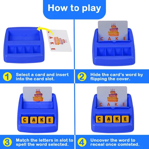 Miniatura 4 de Fenikso - Juego de combinación de letras, ortografía del alfabeto y lectura de palabras, reconocimiento de objetos y colores, juguete educativo