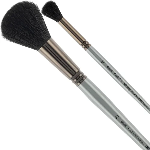 Miniatura 23 de Creative Mark Cepillo para mopa de pelo de cabra – Juego de 2, pelo de cabra natural ovalado de 1/2 pulgada para acuarela, aceite, acrílico y mezcla