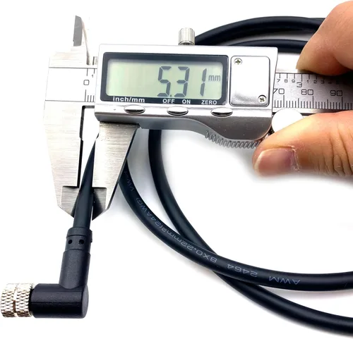 Miniatura 5 de Cable conector hembra único M8 de 8 pines, un código de alambre de moldeo en ángulo recto Sensor de aviación hembra Cable eléctrico de PVC Cable