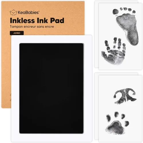 Miniatura 20 de Kit de Huellas de Manos y Pies de Bebé Sin Tinta Redondo de 2 Piezas - Almohadilla de Tinta Sin Desorden para Recuerdo de Recién Nacido, Kit