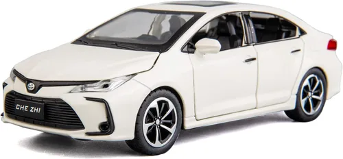 Miniatura 9 de BDTCTK Compatible con modelo de coche 1:32 Corolla, coche de juguete de aleación de zinc con sonido y luz que se tira hacia atrás para niños y Negro