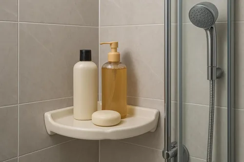 Miniatura 2 de Tenedos Accesorio de baño de cerámica esmaltada con almendra de hueso (ducha de esquina de gran tamaño)-no apto para instalación en superficie