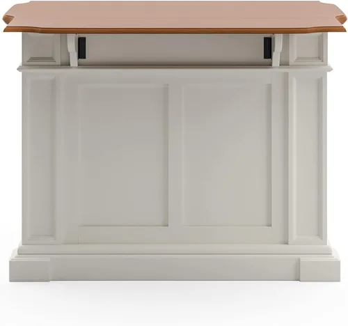 Miniatura 17 de Homestyles Americana - Isla de cocina con parte superior de madera y hoja desplegable, barra de desayuno, almacenamiento con cajones y estantes