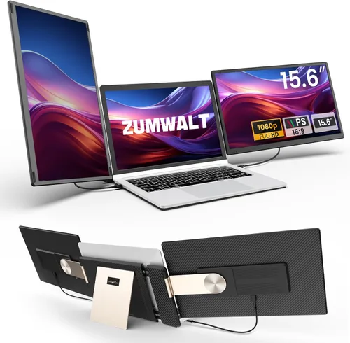 Miniatura 11 de ZUMWALT Extensor de pantalla para laptop de 15.6 pulgadas, extensor de monitor de portátil desmontable FHD de 1080P, monitor dual para Laotop