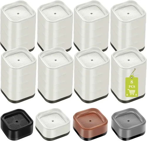Miniatura 33 de Paquete de 12 elevadores de muebles de 1, 2 o 3 pulgadas, elevadores de cama ajustables resistentes para mesa, escritorio, sofá, silla, gabinete