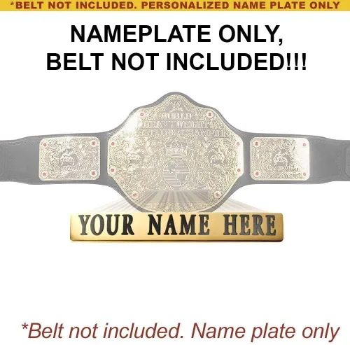 Miniatura 2 de Placa de identificación personalizada compatible con el cinturón de réplica del Campeonato Mundial de Peso Pesado de la WWE para adultos