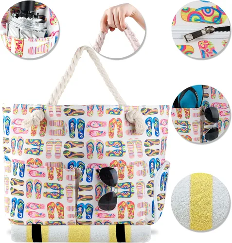 Miniatura 7 de Bolsas de playa extragrandes impermeables a prueba de arena para vacaciones de verano imprescindibles