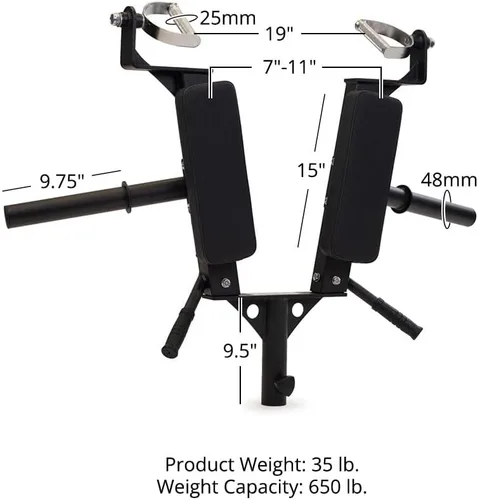 Miniatura 6 de Titan Fitness Landmine Linebacker - Accesorio de prensa para sentadillas y vikingos, capacidad de 650 libras, se adapta a barras y platos olímpicos