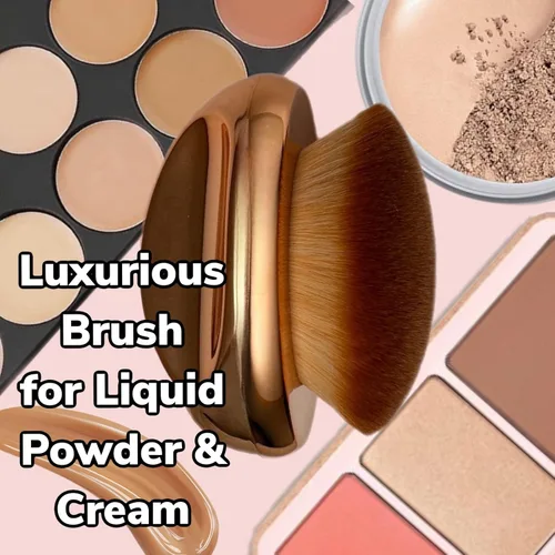Miniatura 2 de Brocha de base Maquillaje de palma suave Kabuki Cúpula en forma de cara Cuerpo Shimmer Oil SPF Blush Bronzer Highlighter Mezcla Auto-bronceador