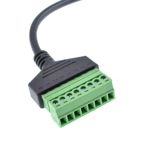 Miniatura 2 de 1pc compatible RJ45 tornillo terminal adaptador adaptador cable RJ45 8p8c macho Jack a 8 pines tornillo terminal Connecto 9.8 in