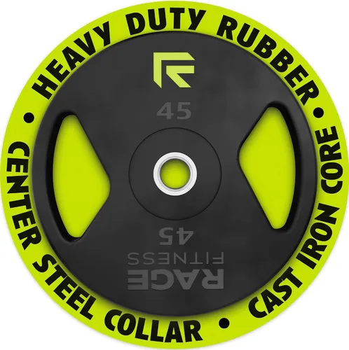 Miniatura 7 de Rage Fitness Cast Iron Weight Plates, Rubber Coated, 2" Steel Insert (5lb, 10lb, 25lb, 45lb - SOLD INDIVIDUALLY), Rubber Weight Plates for Strength