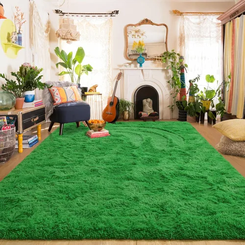 Miniatura 46 de Amearea Alfombra de Área Peluda Esponjosa para Dormitorio de Niños Sala de Estar, Extra Suave y Difusa Alfombras Peludas, Antideslizante, Alfombra