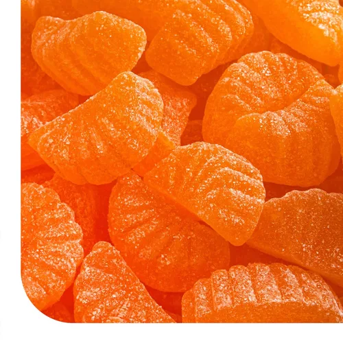 Rebanadas de naranja – Paquete de 2 libras (65 unidades) – Caramelos de gelatina – Rebanadas de frutas con sabor natural – Caramelos masticables sin