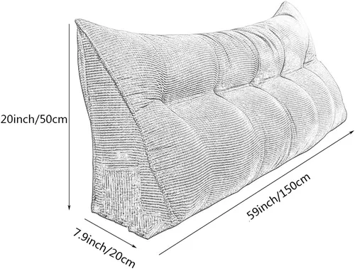 Miniatura 6 de Almohada triangular para cabecero, cojín triangular de color sólido, almohada de cuña de soporte de posicionamiento grande para sofá cama con funda