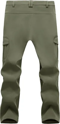 Miniatura 31 de MAGCOMSEN - Pantalones de invierno para hombre, impermeables, con forro polar pantalones tácticos softshell, para snowboard, esquí, con bolsillos