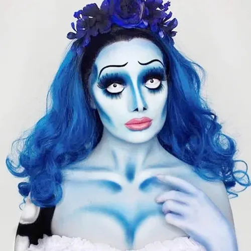 Miniatura 7 de MEICOLY Sombra de ojos azul claro, sombra de ojos mate en polvo prensado turquesa intensa, sombra azul turquesa para Halloween, maquillaje pitufo
