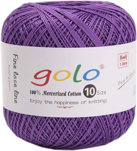 Miniatura 63 de Golo - Bolas de hilo para crochet de algodón tamaño 10, color algodón para crochet D-Fresa D078-fresa