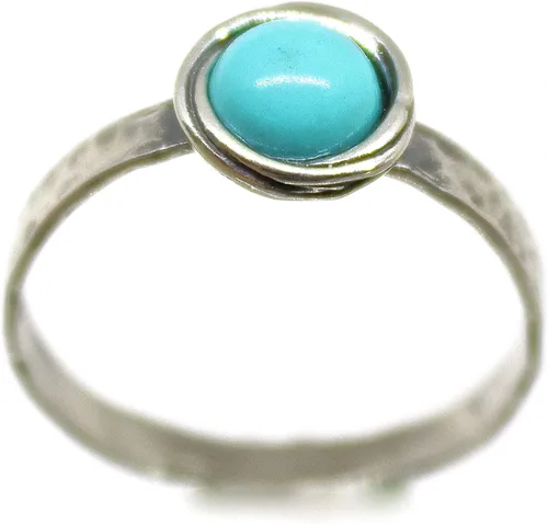 Miniatura 67 de Anillo de plata de ley con piedras preciosas para mujer, anillo apilable de piedra martillada, anillo de piedra natal