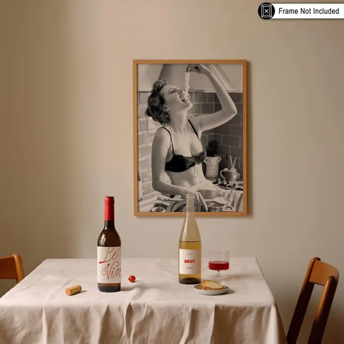 Miniatura 3 de Poster Master Póster con estampado de chica espagueti, cómete la pasta, arte de fotografía de moda, regalo para hombres y mujeres, decoración