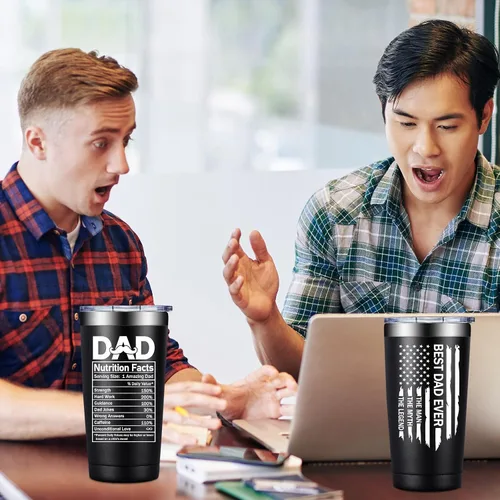 Miniatura 7 de Grifarny Best Dad Ever Gifts – Regalo para el Día del Padre – Regalos de Navidad para papás de parte de hija, hijo, vaso de 20 onzas