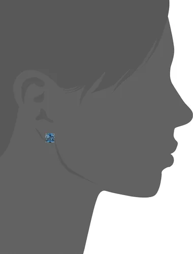 Miniatura 2 de Tienda Collection 14k Gold Cushion-Cut Checkerboard Birthstone Stud Earrings (8mm)