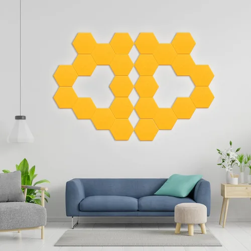 Miniatura 5 de Paneles acústicos hexagonales, paquete de 12 paneles de absorción de sonido de alta densidad de 12 x 10 x 0.4 pulgadas para mejorar la reducción